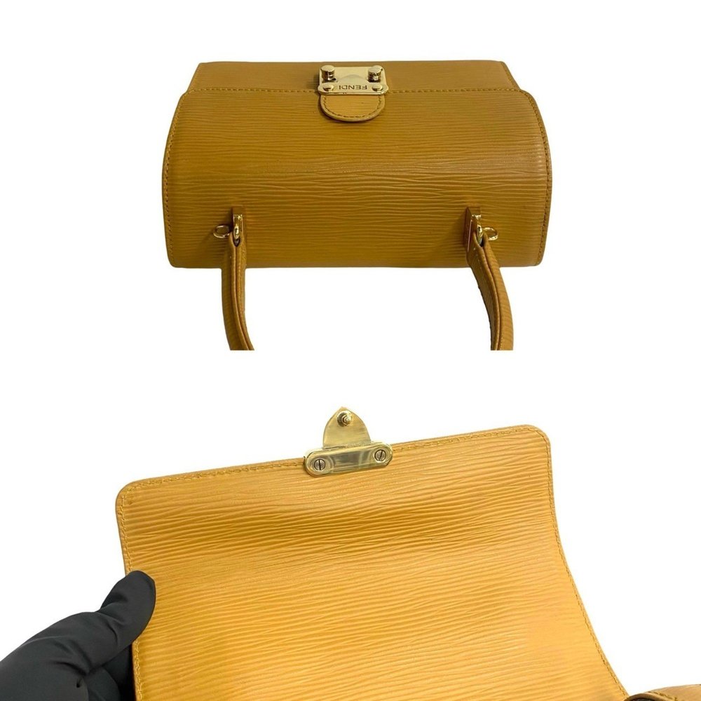 FENDI logo hardware, genuine Epi leather, 2-way handbag, mini tote bag, shoul... - Picture 8 of 9
